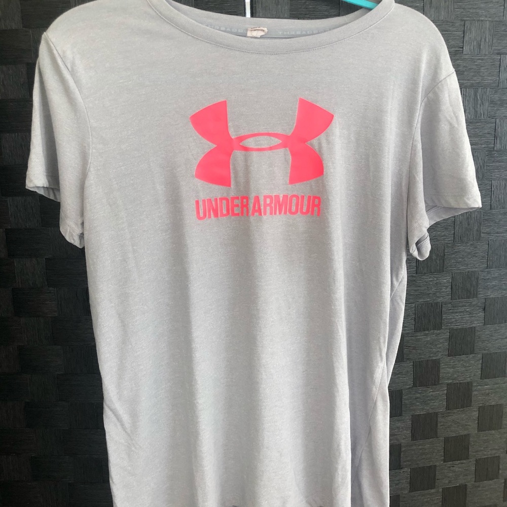Pink and Gray Under Armour TShirt